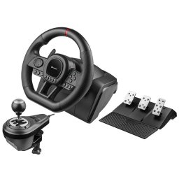 Set Volan Gaming Tracer SimRacer Manual Gearbox 6in1 cu Schimbator Viteze si Pedale Negru