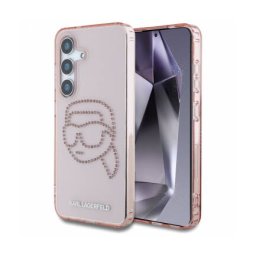 Husa Karl Lagerfeld Samsung Galaxy S25 S931 IML Rhinestones Karl's Head Roz