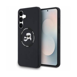 Husa Karl Lagerfeld MagSafe Samsung Galaxy S25 FE Silicone Karl & Choupette's Heads Negru