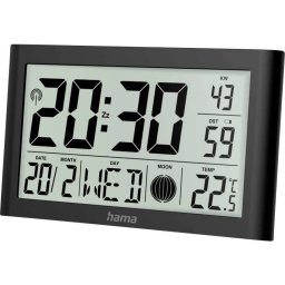 Ceas Digital Hama Martinique DCF Radio Controlat Afisare Temperatura Interioara Negru