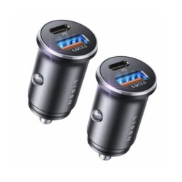 Incarcator Lisen Auto 51W 3A 1 x USB-A - 1 x USB-C Set 2 Bucati Negru