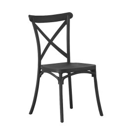 Scaun Terasa / Bucatarie Procart Spatar si Sezut PP Model Perforat Inaltime 82cm Negru