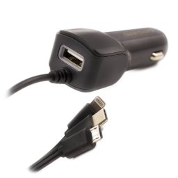 Incarcator Auto Carguard Universal cu Incarcare Rapida Type-C - Micro-USB iPhone Negru
