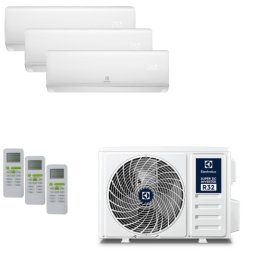 Pachet Aer Conditionat Multisplit Electrolux Inverter Unitate Externa 32000BTU Unitati Interne 2x 9000BTU + 1x 12000BTU Clasa A++/A+ Wi-Fi Alb
