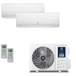 Pachet Aer Conditionat Multisplit Electrolux Inverter Unitate Externa 14000BTU Unitati Interne 2x 7000BTU Clasa A++/A+ Wi-Fi Alb