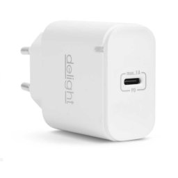 Incarcator Rapid Delight USB C PD 20W Adaptor Priza Type C Fast Charge Universal Alb