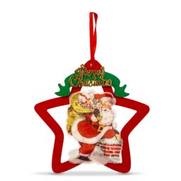 Decoratiune LED Fereastra Family Stea Mos Craciun 19cm Alb Cald cu Ventuza