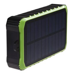 Acumulator Extern Denver PSO-10012 10000mAh 2x USB-A cu Panou Solar Incorporat Lanterna LED IP65 Negru/Verde
