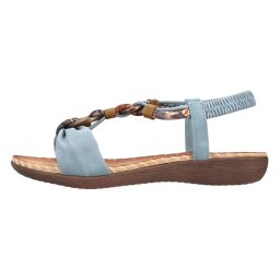 Sandale dama, albastru, casual, piele ecologica, cu talpa joasa, Rieker V7568-14-Albastru (Marime: 39)