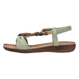 Sandale dama, verde, casual, piele ecologica, cu talpa joasa, Rieker V7568-52-Verde (Marime: 40)