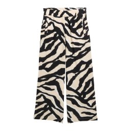 TOM TAILOR Pantaloni crem / negru / alb