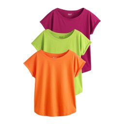 Next Tricou verde deschis / mov zmeură / portocaliu