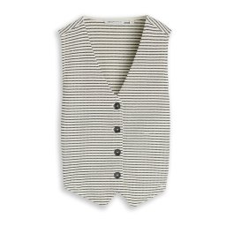 TOM TAILOR DENIM Vestă tricotată negru / alb