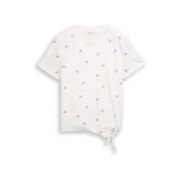 TOM TAILOR DENIM Tricou albastru regal / alb murdar