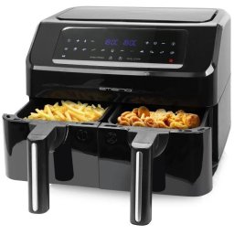 Friteuza cu aer cald Smart Fryer 2400 W 3,6+3,6L Cool touch Negru