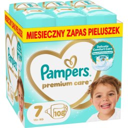 Pampers Pieluchy Premium Care 7, 15+ kg, 108 szt.