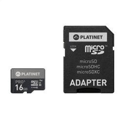 Card de memorie PLATINET PMMSD16UIII microSDHC 16GB + adaptor SD