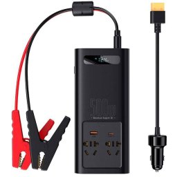 Invertor Auto BASEUS CGNB000101, 12V-220V, 500W, USB-C și USB-A