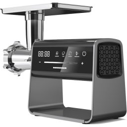 Masina de tocat HEINNER ExquisiteForce HMG-DIS2500, 2.5 kg, 600-2500 W, 2 site de taiere, Control touch, Negru/Inox