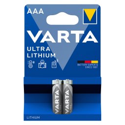 Baterie litiu Varta AAA (LR3) 1.5V, blister 2 bucăți