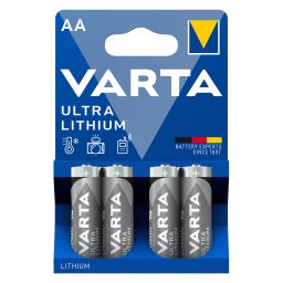 Baterie litiu 1.5V AA LR6 Varta, blister 4 bucăți