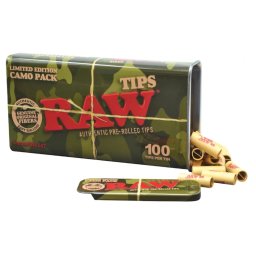 Raw Filtre pre-rulate in Cutie metalica Camo (Editie Limitata) 6.5mm x100