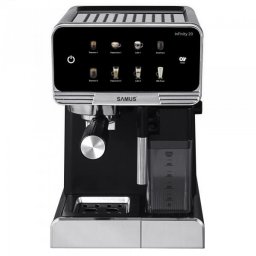 Espressor Manual Samus INFINITY 20, 1350 W, 20 Bari, Rezervor apa 1800 ml, Rezervor lapte 500 ml, 7 Optiuni de cafea, Duza spumare lapte si tavita de colectare detasabile