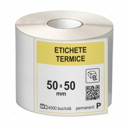 Role etichete termice autoadezive 50x50 mm, 4000 etichete rola
