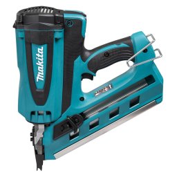 Pistol Electric de Batut Cuie cu Gaz Makita GN900SE cu 2 Baterii Li-Ion 1.5Ah 7.2V si Incarcator in Cutie Transport Albastru/Negru