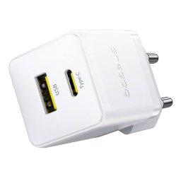 Incarcator Baseus Palm, 1x USB-C, 1x USB-A, 30W, Alb