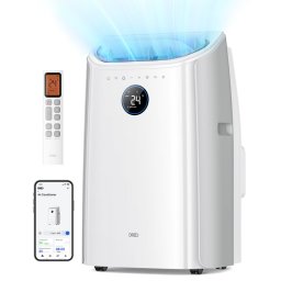 Aparat de aer conditionat portabil Dreo 515S, 1500 W, 20-30 m², 12000 BTU, Racire, Ventilator, Uscare, Comenzi vocale, LED, Alb