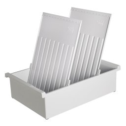 Accesorii birotica Fisier liniar A4, pentru 1300 fise cartonate, cu 2 separatoare cu index, HAN - gri deschis