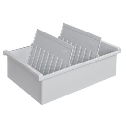 Accesorii birotica Fisier liniar A5, pentru 1300 fise cartonate, cu 2 separatoare cu index, HAN - gri deschis
