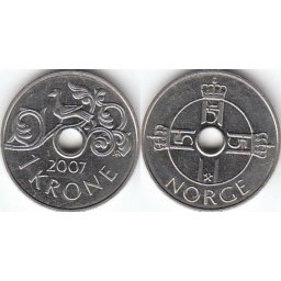 Norvegia 1997 - 1 krone, circulata