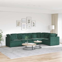 Gossi canapea modulara cu perne, verde inchis, catifea