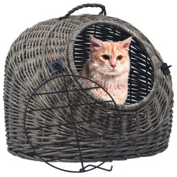 Gossi cos de transport pisici, gri, 45 x 35 x 35 cm, rachita naturala