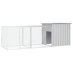 Gossi cotet pentru pasari, gri, 300x91x100 cm, otel galvanizat