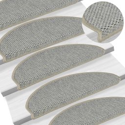 Gossi covorase scari autoadezive, 15 buc. verde 65x21x4 cm, sisal