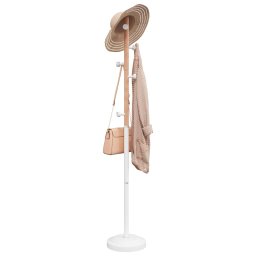 Gossi cuier de haine, alb, 177 cm, fier vopsit electrostatic