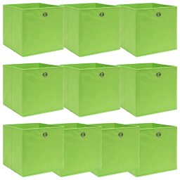 Gossi cutii depozitare, 10 buc., verde, 32x32x32 cm, textil