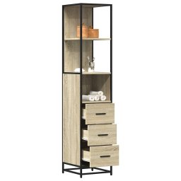 Gossi dulap de baie, stejar sonoma, 35x37,5x166 cm, lemn prelucrat