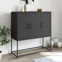 Gossi dulap inalt, negru, 100,5x39x107 cm, otel