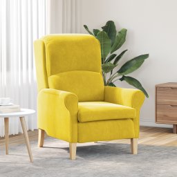 Gossi fotoliu galben textil, lemn standard fotoliu galben modern