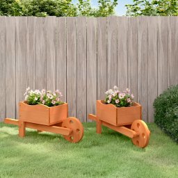 Gossi jardiniere tip roaba, 2 buc., 47x15x19 cm, lemn masiv de brad