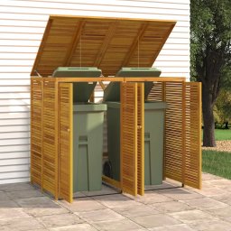 Gossi magazie pubela gunoi dubla, 140x89x117 cm, lemn masiv de acacia