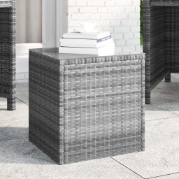 Gossi masa laterala, gri, 40x37x40,5 cm poliratan/sticla securizata