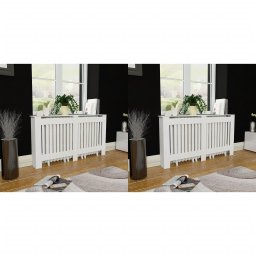 Gossi masca de calorifer, 2 buc., alb, 152 cm, mdf