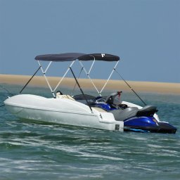 Gossi parasolar bimini 3 arcuri pereti din plasa 183x(154-167)x137 cm
