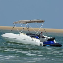 Gossi parasolar bimini 3 arcuri pereti laterali, 183x(137-152)x137 cm
