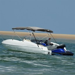 Gossi parasolar bimini 4 arcuri pereti din plasa 243x(200-213)x137 cm